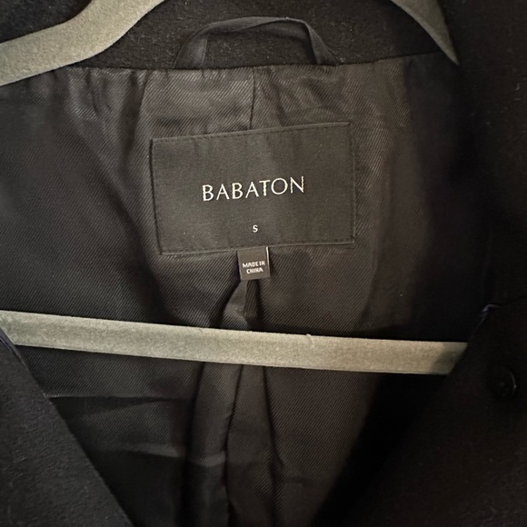 Babaton Black Italian Wool & Cashmere Blend Military Peacoat Sz Small - Picture 6 of 8